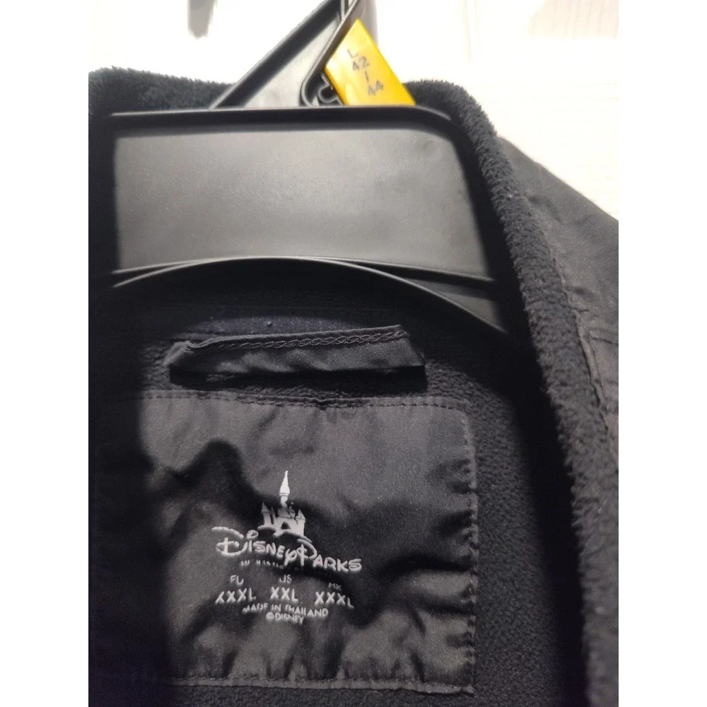 Disney Parks Disneyland Resort 1955 Fleece Full Zip Jacket‎ Black XXL Elbow Pads